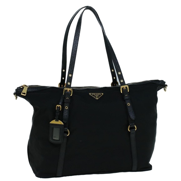 PRADA Tote Bag Nylon Black Auth ac2376 - Picture 1 of 16
